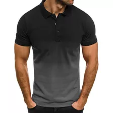 Playera Tipo Polo Casual Calidad Manga Corta Gradiente 3d