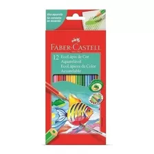 Lápis Cor Ecolápis Aquarelável Faber Castell 12 Cores