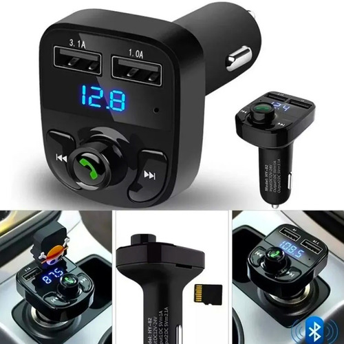 Bluetooth Transmisor Fm Auto Manos Libres Cargador 2 Usb Foto 4