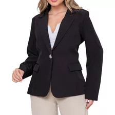 Blazer Alfataria Com Forro Botão Feminino Plus Size Casaco