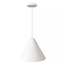 Luminária Pendente Teto Alumínio Chapeu Chines Piramide Branco 100xø35cm Llumm Bronzearte