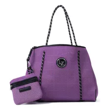 Bolsa Tote Para Mujer Lucentzza 2-en-1 Neopreno Color Lila