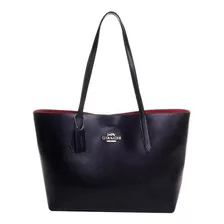 Bolsa Shopper Coach Avenue Design Textured Leather De Couro Black Alças De Cor Preto