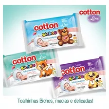 Toalha Umedecidas Cotton Line Bichos C/ 12 Pacotes X 48 Cada