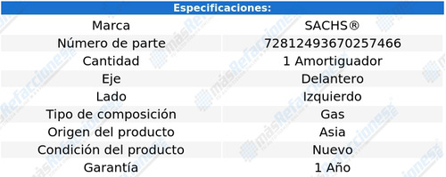 Amortiguador Gas Del Izquierdo Zafira 01 Al 07 Sachs Foto 2