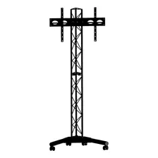 Pedestal Para Tv Chão 32 A 65 Torre Triangular-com Rodinhas