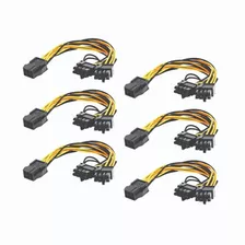 Combo 6 Adaptadores De 6 Pines A 2 De 8 Pines Para Placa Vga