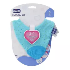 Babero Mordedor Para Bebé Chicco 2 En 1 Color Azul Gummy Bib Talla Unitalla