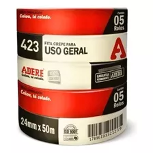 Fita Crepe Uso Geral Ótima Aderência 24mmx50m - Kit C/ 5 