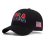 Boné Baseball Unissex Bordado Usa E Bandeira Preto Free Letter