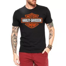 Camiseta 100%algodão Moto Harley Davidson Brasão Motorcycles