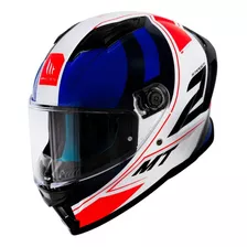 Capacete Moto Mt Stinger 2 Poun A7 - Branco Vermelho