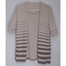 Blusa Chaqueta Para Dama Franela Pat Primo Beige T24 C502