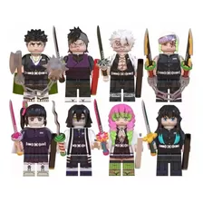 Set 8 Figuras Pilares Bloques Construcción Demon Slayer