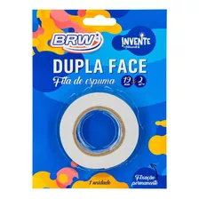 Fita Banana Dupla Face Espuma Adesiva 19mm X 2m Parede Extra Cor Branco