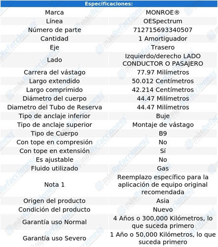 Amortiguador Oespectrum Gas Conductor O Pasajero Tra Ex37 13 Foto 3