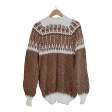 Sweater Pullover De Alpaca Classic Hojitas Especial