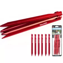 Estacas De Alumínio Para Barraca Kit 6 Peças 16cm Naturehike Cor Vermelho