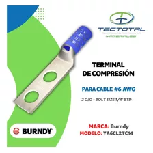 Terminal De Compresión Para Cable #6 Awg Marca: Burndy