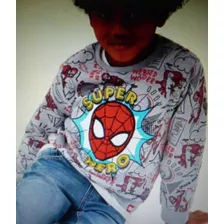 Spiderman Polo Manga Larga Marca M&s Talla 2-3