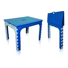 Mesa De Plástico Infantil Dobravél Azul Cor Azul