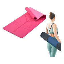 Tapete Mat Tpe De Yoga Borracha Pu Estampado 6mm Com Bolsa 