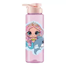 Squeeze Garrafa De Água Plástico Livre De Bpa 750ml Glitter Cor Sereia