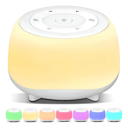Máquina De Ruído Branco Com Luz Noturna De 7 Cores