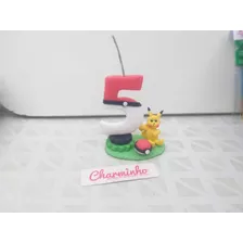 Vela 5 Anos Aniversario Pokémon - Pikachu Pronta Entrega 