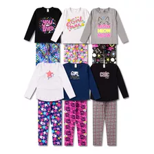 Kit 6 Conjunto Juvenil Infantil Menina Roupa De Inverno