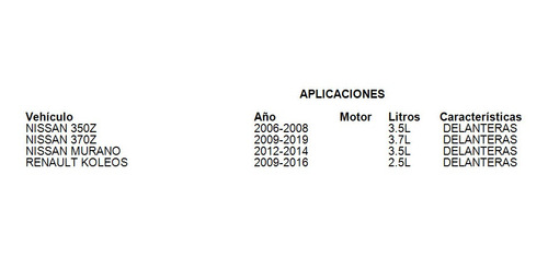 Balatas Delanteras Nissan Murano 2013 3.5l Brembo Foto 3