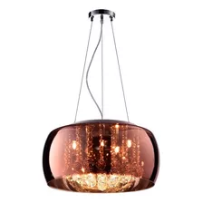 Luminária Pendente Plafon Cristal Soho Bella 50x20cm Cobre