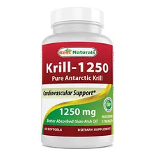 Best Naturals Aceite Puro De Krill Antártico 1250 Mg (tripl