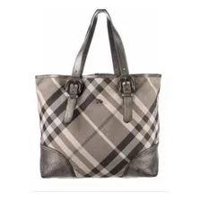Tote Burberry Shimmer Check Metálic