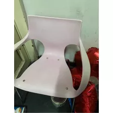 Silla Escritorio,plastica,base Cromada,c/apoya Brazos,fuerte