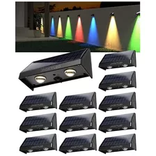 Luces Solares De Valla De 50 Lúmenes, Cálidas Y Rgb, ...