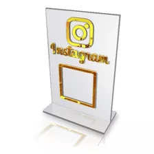 Display Placa De Instagram De Acrílico Qrcode Balcão C/ Base