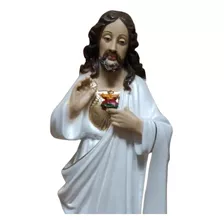 Imagem Sagrado Coração De Jesus 30 Cm Em Gesso