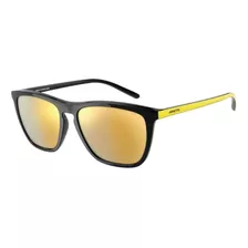 Gafas De Sol - Arnette - Fry - An4301 27975a 55 Color De Montura: Negro, Color De Varilla, Amarillo, Color De Lente: Amarillo, Diseño De Espejo, Gatito