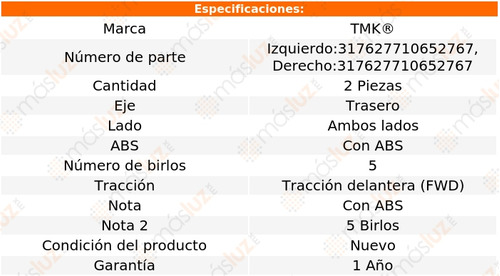 2- Mazas Traseras Con Abs Rogue 2.5l 4 Cil 2008/2013 Tmk Foto 2