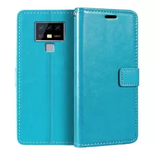 Funda Case Para Xiaomi Note 9 Flip Cover Celeste Antishock