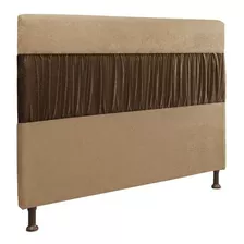 Cabeceira Casal Queen 160cm Isabela Suede Bege/marrom