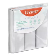 Pano De Boca Premium Suedine Branco Cremer C/3 Unidades