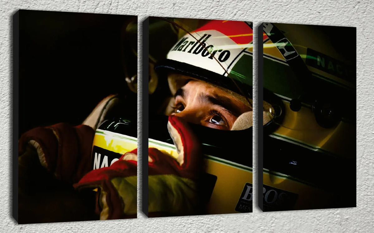 Cuadros Modernos Ayrton Senna 90x57 Cm B42 Tripticos