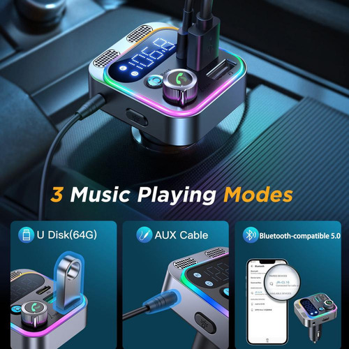 Adaptador Audio Joyroom Dial Auto Manos Libres Bluetooth 5.0 Foto 2