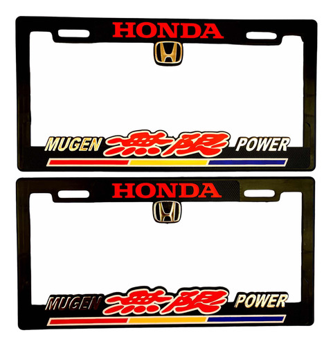 Par (2 Piezas) Portaplacas Universal Honda Mugen Power Foto 2