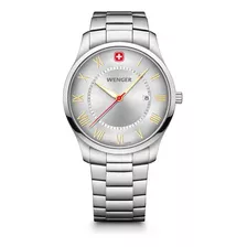 Reloj City Classic Correa De Acero Plateado Wenger