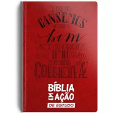 Bíblia Em Ação De Estudo | Letra Normal - Capa Luxo Vermelha