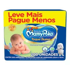 Toalhas Lenços Umedecidos Mamy Poko Toque Suave 200 Unidades