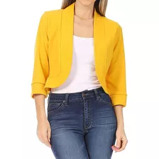 Jaqueta Cardigã Manga Longa Cropped Blazer 2024